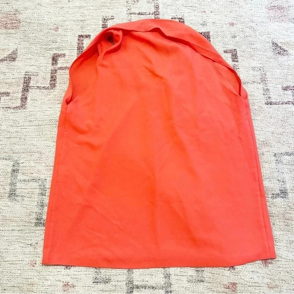 Diane Von Furstenberg• Reagan Draped Sleeveless V Neck Georgette Blouse in coral - Picture 7 of 7